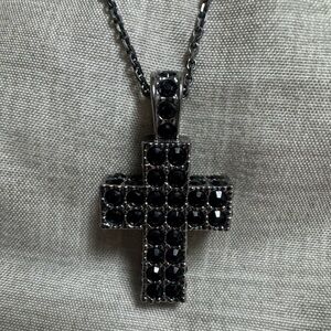 Swarovski Jet Cross Pendant